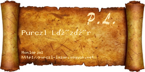 Purczl Lázár névjegykártya